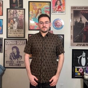 Pull & Bear Black Boho Printed Shirt